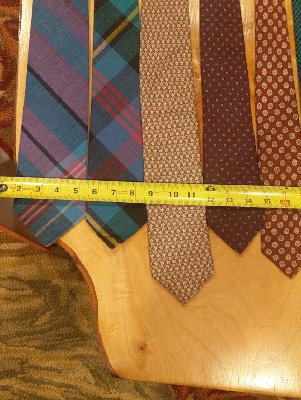 Assorted Men's Silk, Cotton and Woo Ties in Teal, Burgundy, Purple, Blue & Brown - Picture 6 of 13